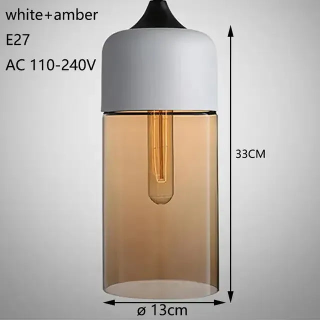 Verthara Premium Industrial Loft Glass Pendant Chandelier
