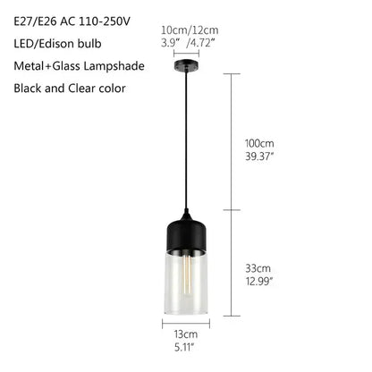 Verthara Premium Industrial Loft Glass Pendant Chandelier