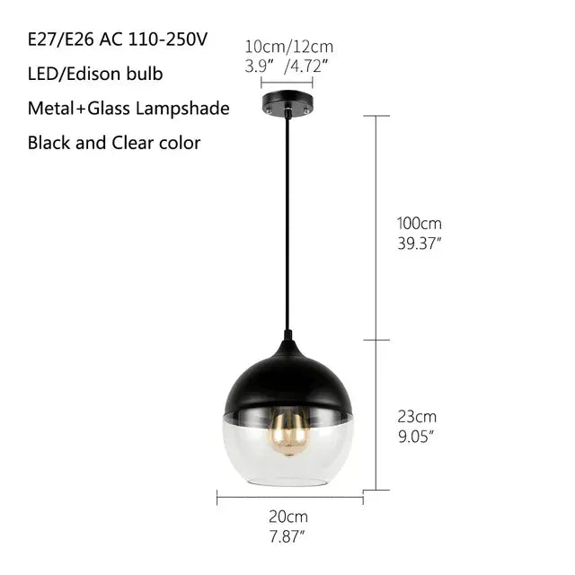 Verthara Premium Industrial Loft Glass Pendant Chandelier