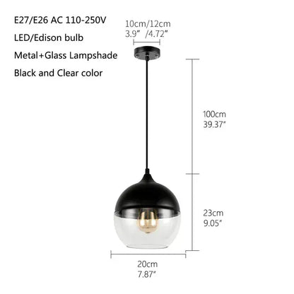 Verthara Premium Industrial Loft Glass Pendant Chandelier