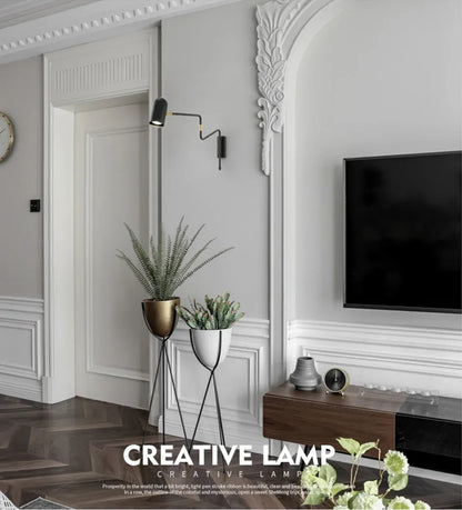 Verthara Premium Industrial Long-Arm Folding Wall Lamp