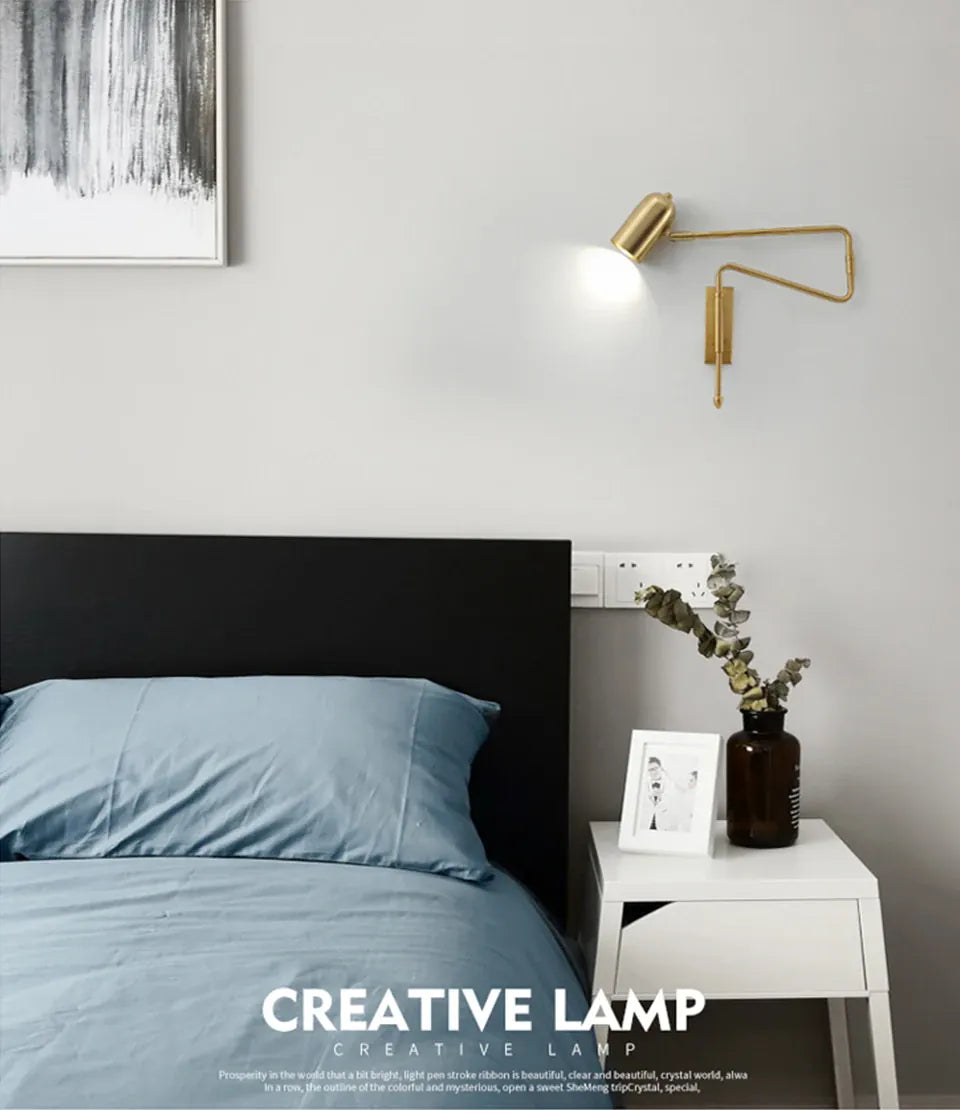 Verthara Premium Industrial Long-Arm Folding Wall Lamp