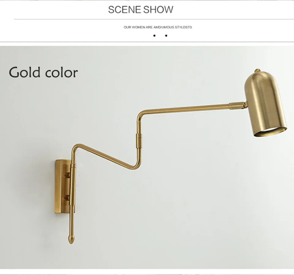 Verthara Premium Industrial Long-Arm Folding Wall Lamp