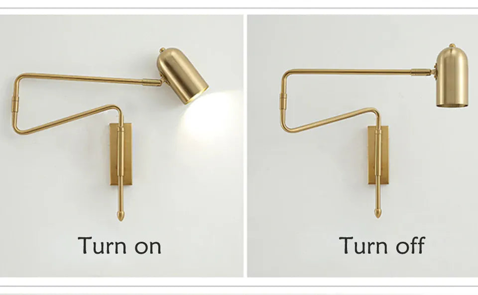 Verthara Premium Industrial Long-Arm Folding Wall Lamp