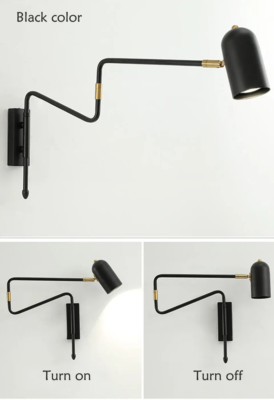 Verthara Premium Industrial Long-Arm Folding Wall Lamp