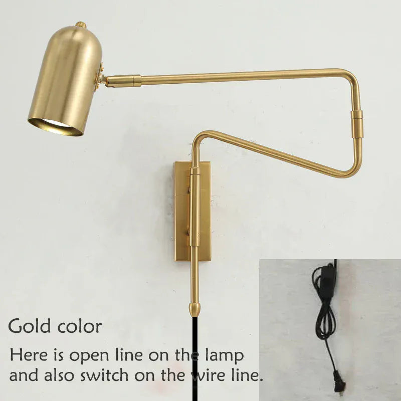 Verthara Premium Industrial Long-Arm Folding Wall Lamp