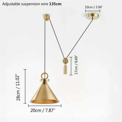 Verthara Premium Industrial Pulley Pendant Light