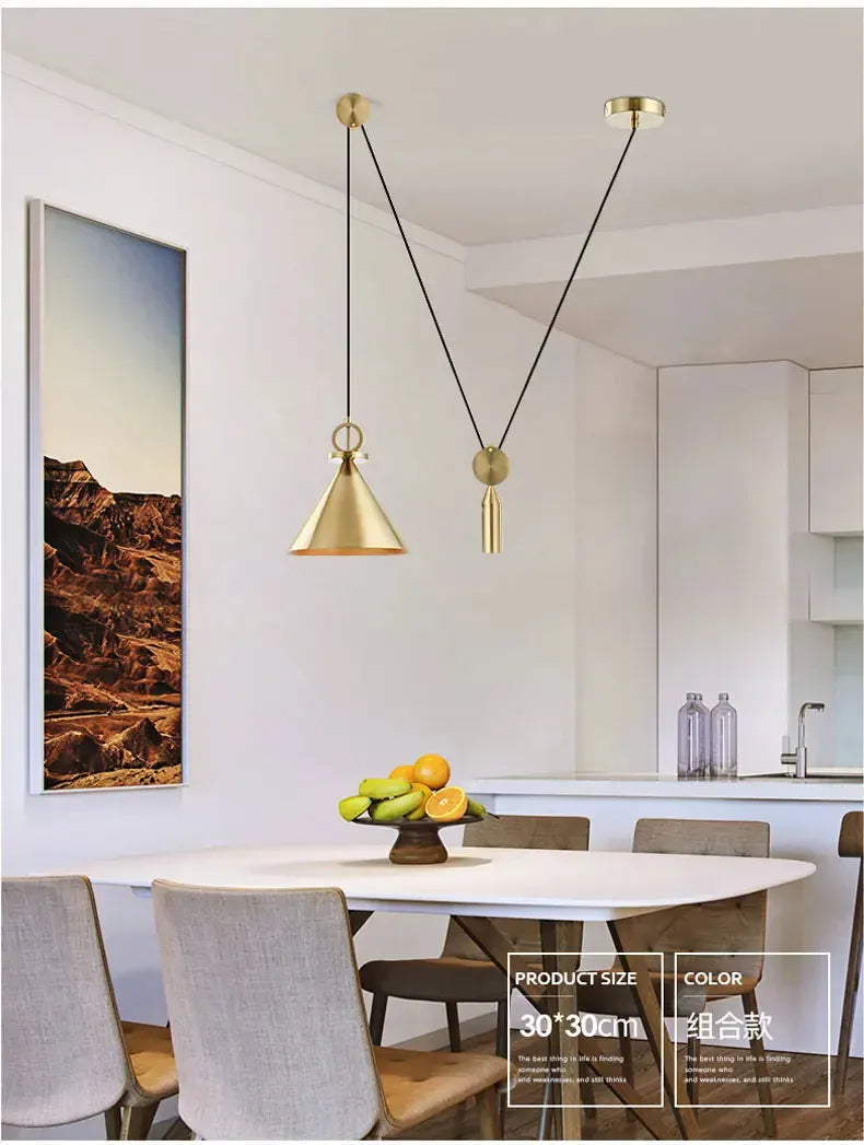 Verthara Premium Industrial Pulley Pendant Light
