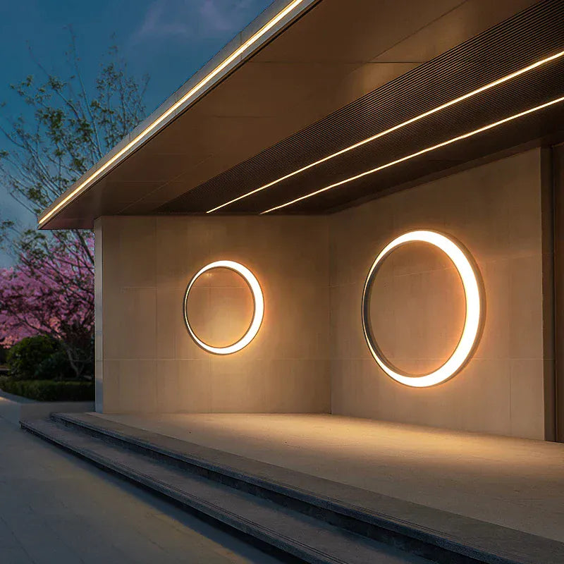 Verthara Premium IP65 Waterproof LED Outdoor Wall Light - Round Moon Design - Stainless Steel - Warm/Cool White - Modern Exterior Lighting