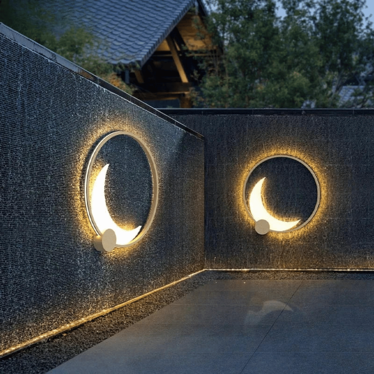 Verthara Premium IP65 Waterproof LED Outdoor Wall Light - Round Moon Design - Stainless Steel - Warm/Cool White - Modern Garden Lighting