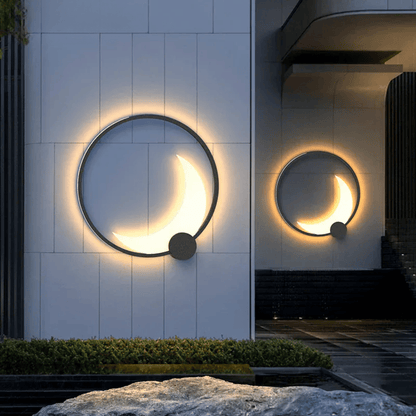 Verthara Premium IP65 Waterproof LED Outdoor Wall Light - Round Moon Design - Stainless Steel - Warm/Cool White - Modern Garden Lighting