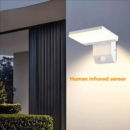 Verthara Premium IP65 Waterproof LED Outdoor Wall Light With Motion Sensor – Adjustable Angle - Aluminium Alloy - Ideal For Entrance - Corridor - Balcony 3000K / white No sensor