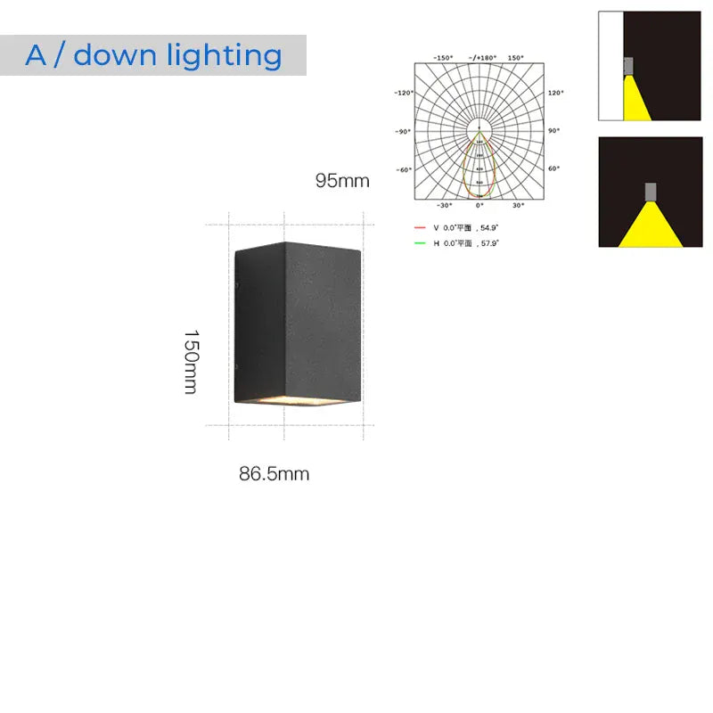 Verthara Premium IP65 Waterproof Modern Outdoor Wall Light – Die-Cast Aluminium - Effortless Installation - Ideal for Garden and Villa Porches warm white / A