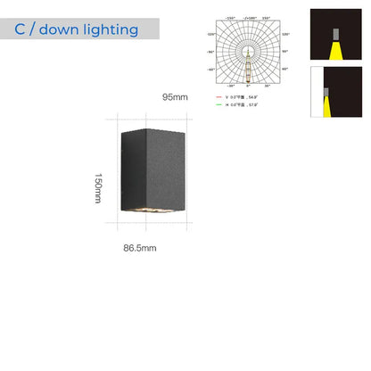 Verthara Premium IP65 Waterproof Modern Outdoor Wall Light – Die-Cast Aluminium - Effortless Installation - Ideal for Garden and Villa Porches warm white / C