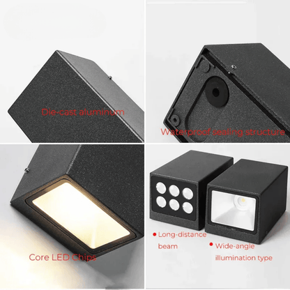 Verthara Premium IP65 Waterproof Modern Outdoor Wall Light – Die-Cast Aluminium - Effortless Installation - Ideal for Garden and Villa Porches