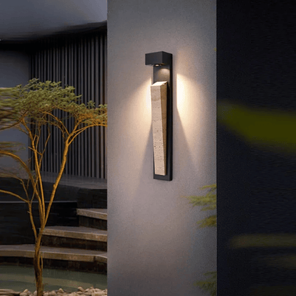 Verthara Premium IP65 Waterproof Outdoor Wall Light - Wall-Mounted - LED - Natural Stone Design - Weather-Resistant - Ideal For Gardens And Patios warm white / Warm White