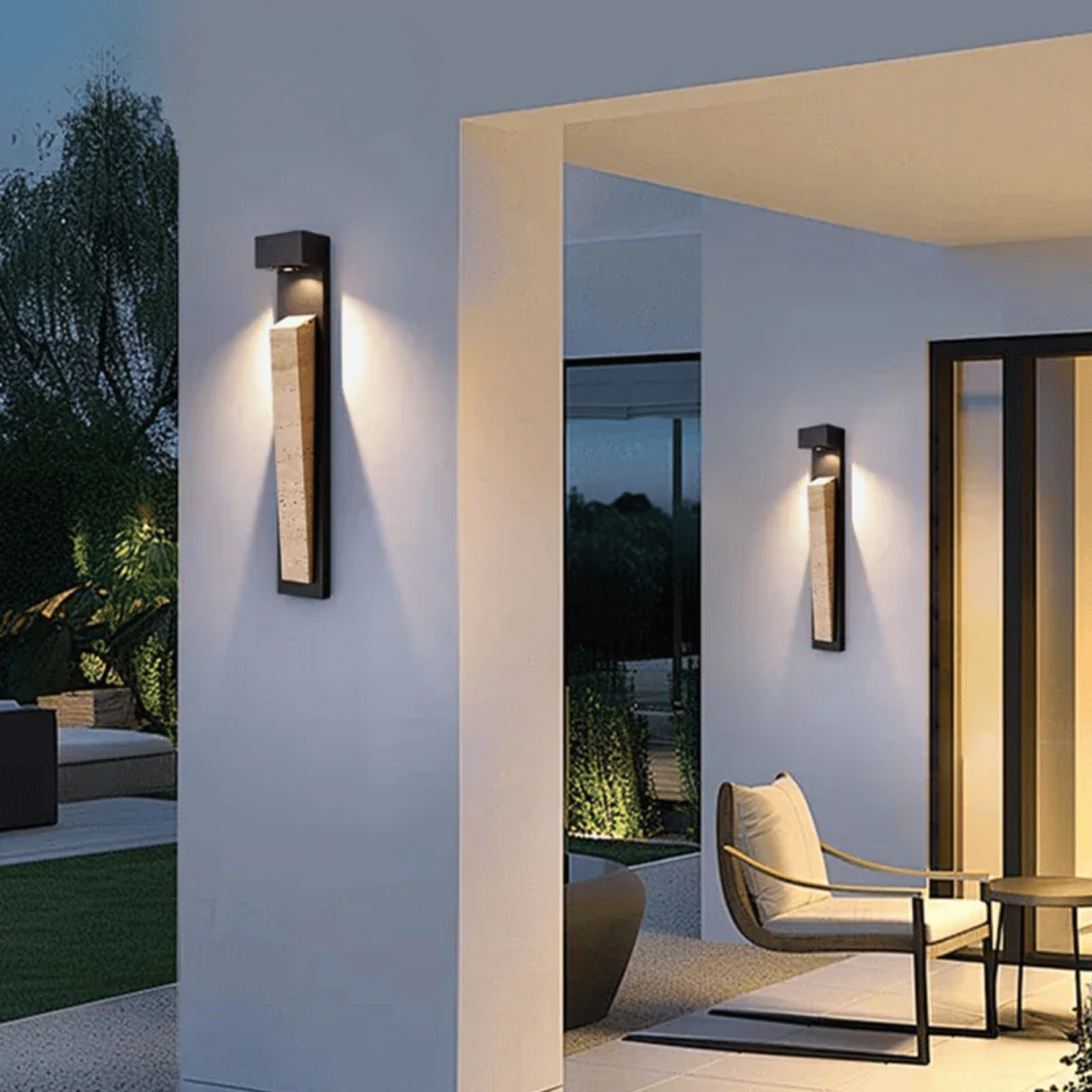 Verthara Premium IP65 Waterproof Outdoor Wall Light - Wall-Mounted - LED - Natural Stone Design - Weather-Resistant - Ideal For Gardens And Patios