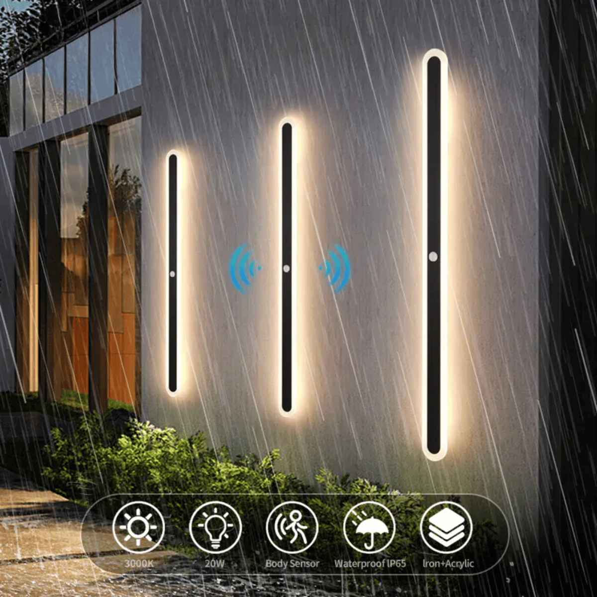 Verthara Premium IP65 Waterproof Outdoor Wall Light with Motion Sensor – LED Exterior Wall Lantern for Garden, Porch, and Garage