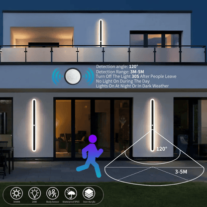 Verthara Premium IP65 Waterproof Outdoor Wall Light with Motion Sensor – LED Exterior Wall Lantern for Garden, Porch, and Garage