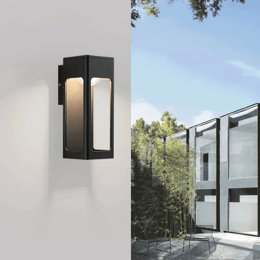 Verthara Premium IP67 Waterproof LED Outdoor Wall Light - Wall-Mounted - Modern Design - Black Aluminium - 12W - Ideal For Garden And Porch Lighting cold white / H250x95mm