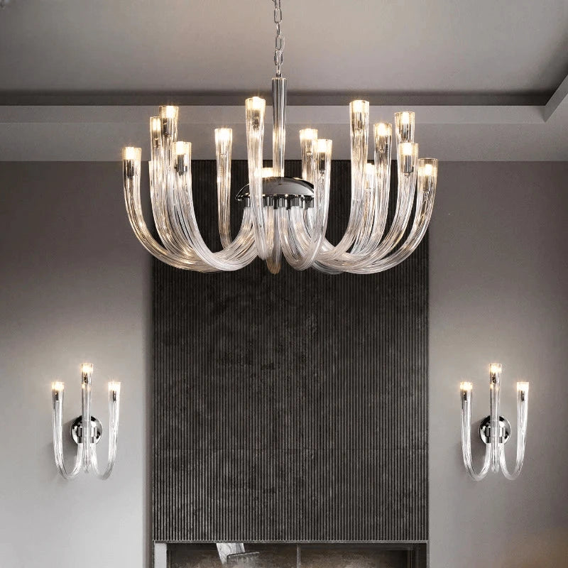 Verthara Premium J-Tube Crystal Glass Pendant Light