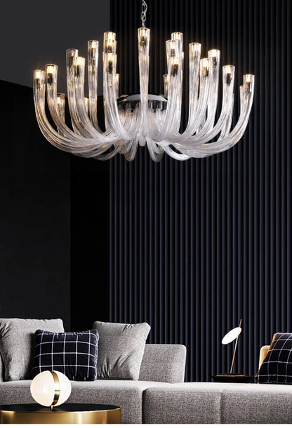 Verthara Premium J-Tube Crystal Glass Pendant Light
