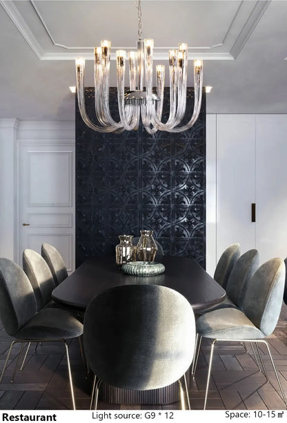 Verthara Premium J-Tube Crystal Glass Pendant Light