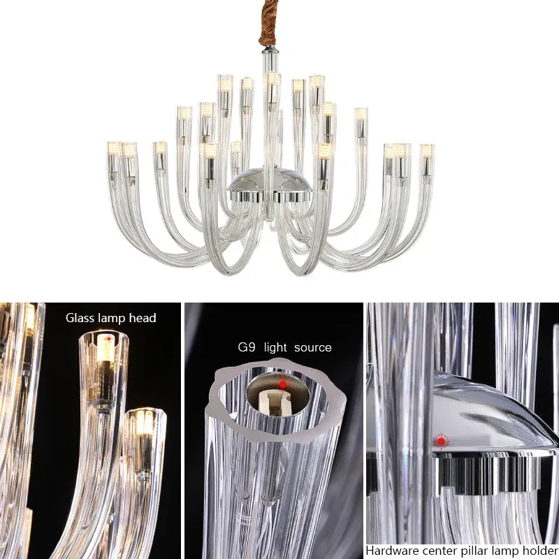 Verthara Premium J-Tube Crystal Glass Pendant Light