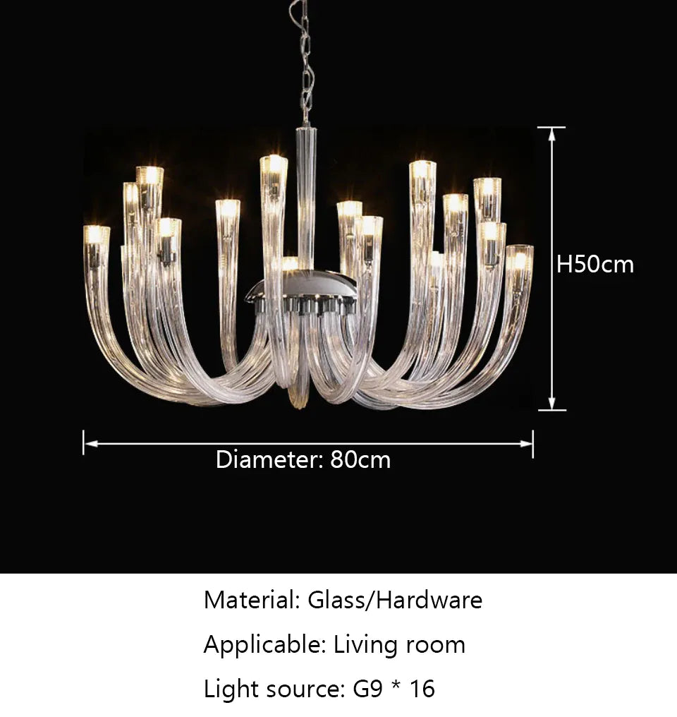 Verthara Premium J-Tube Crystal Glass Pendant Light
