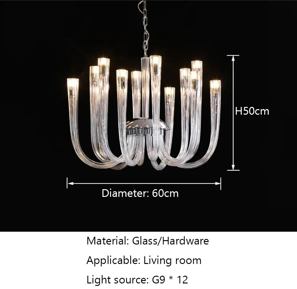 Verthara Premium J-Tube Crystal Glass Pendant Light