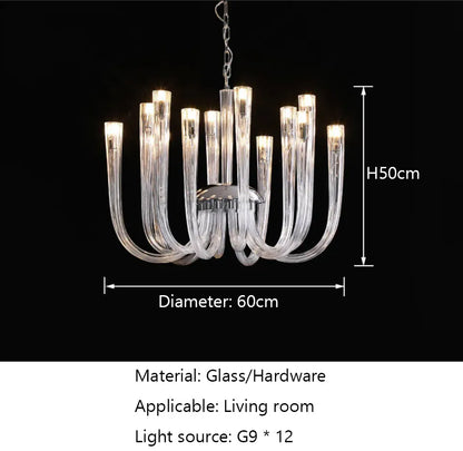 Verthara Premium J-Tube Crystal Glass Pendant Light