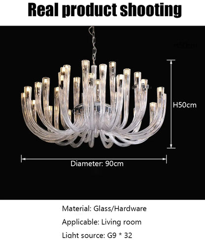 Verthara Premium J-Tube Crystal Glass Pendant Light