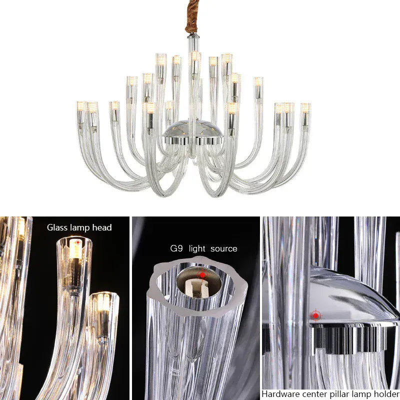 Verthara Premium J-Tube Crystal Glass Pendant Light