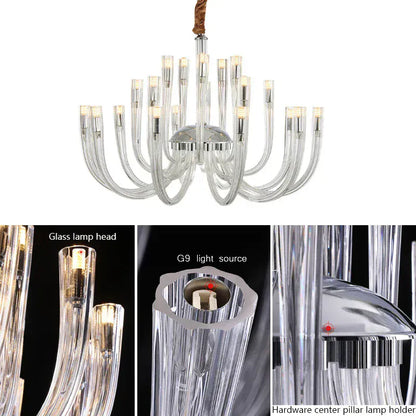 Verthara Premium J-Tube Crystal Glass Pendant Light