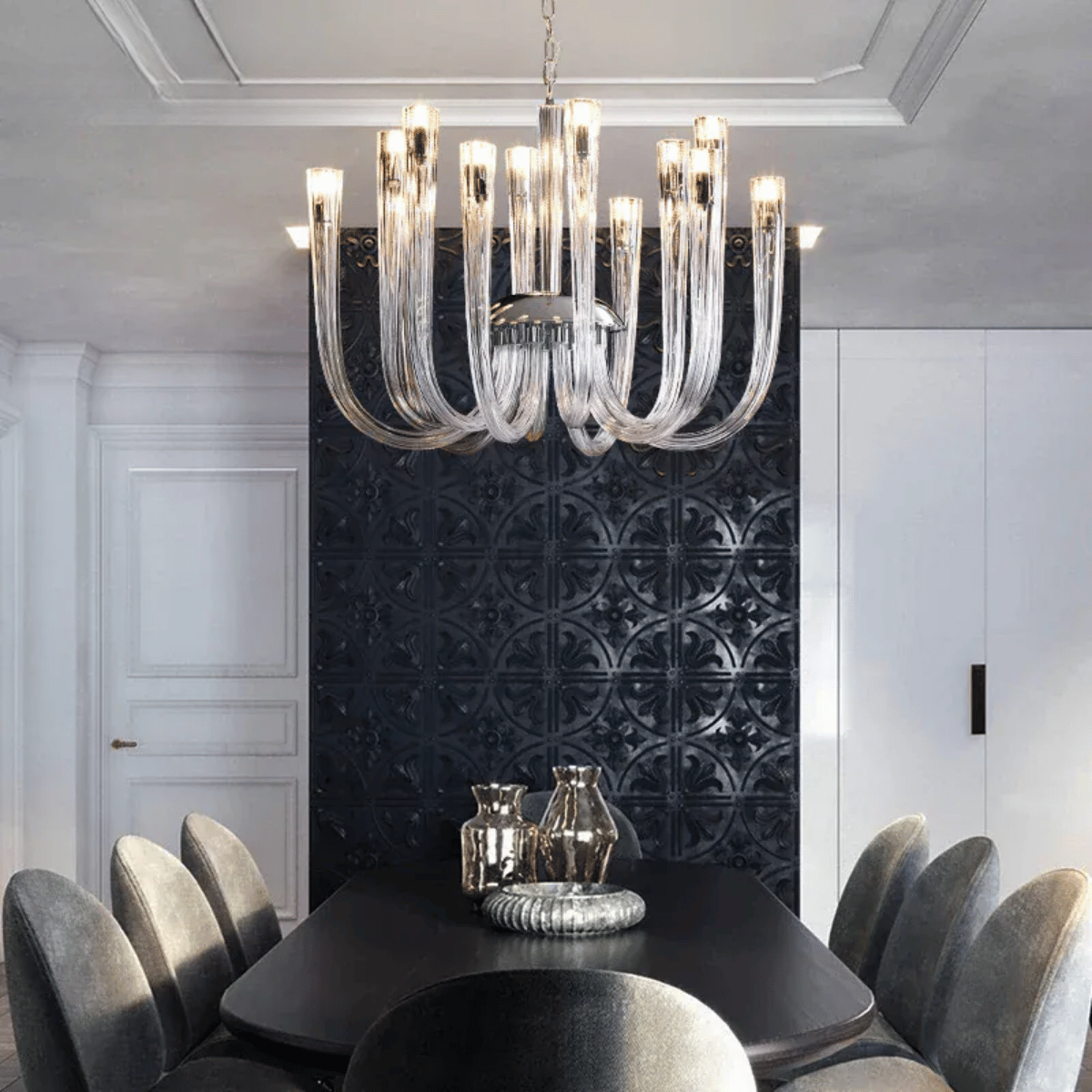 Verthara Premium J-Tube Crystal Glass Pendant Light