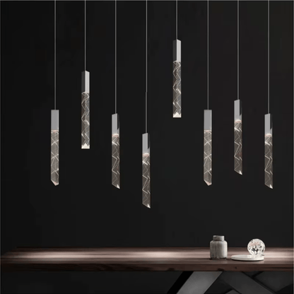 Verthara Premium K9 Crystal LED Pendant Light for Stairs & Living Room