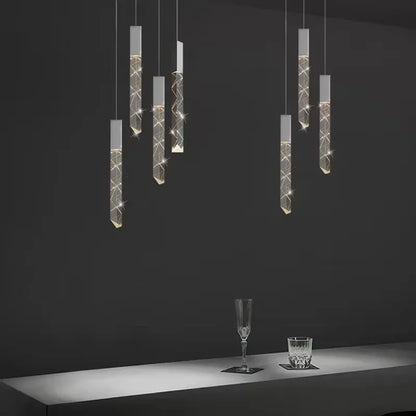 Verthara Premium K9 Crystal LED Pendant Light for Stairs & Living Room