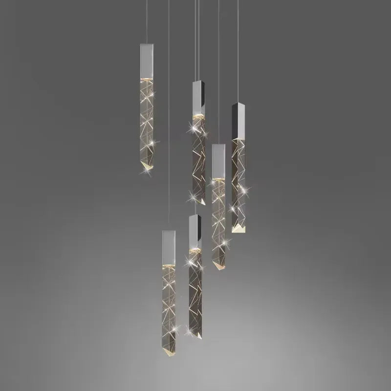 Verthara Premium K9 Crystal LED Pendant Light for Stairs & Living Room