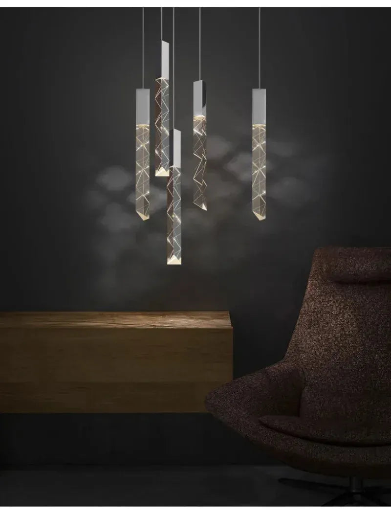 Verthara Premium K9 Crystal LED Pendant Light for Stairs & Living Room