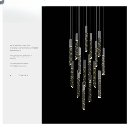 Verthara Premium K9 Crystal LED Pendant Light for Stairs & Living Room