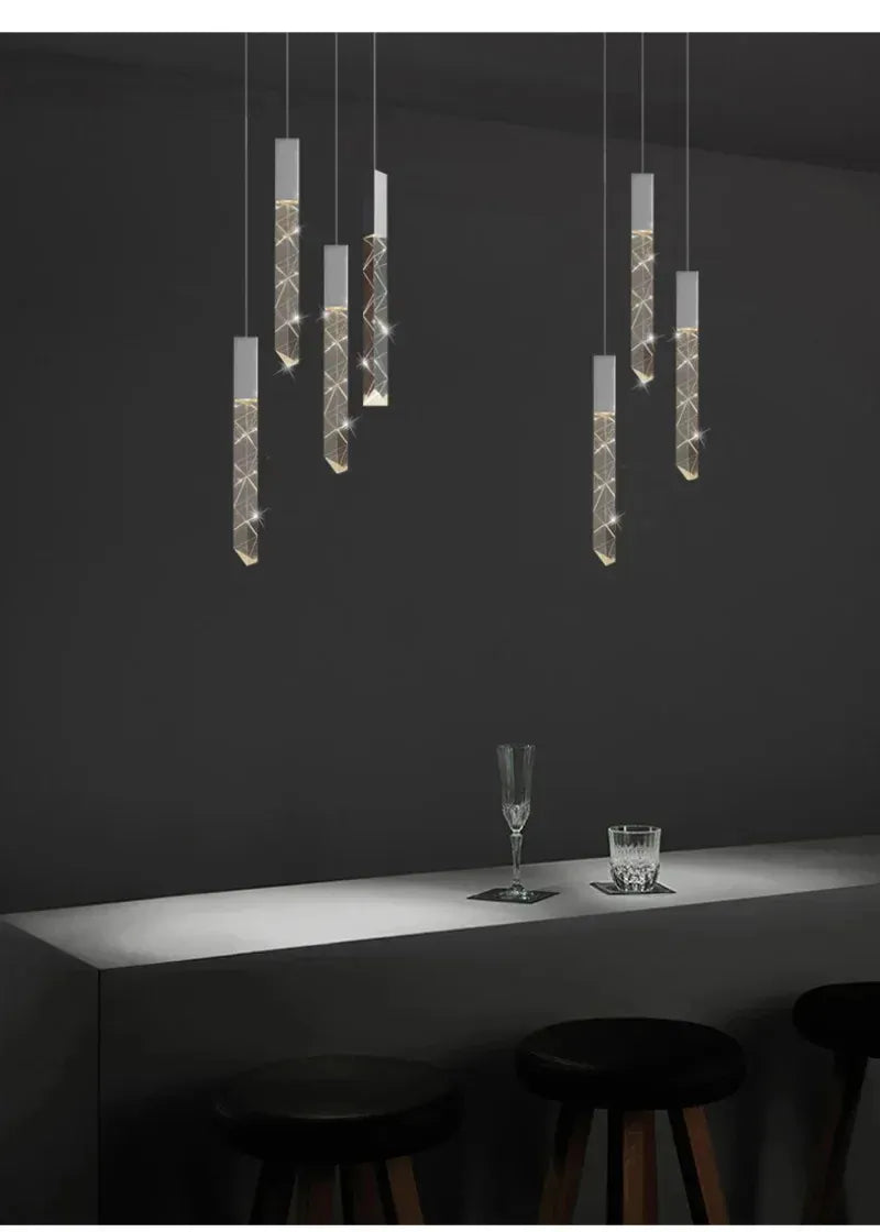 Verthara Premium K9 Crystal LED Pendant Light for Stairs & Living Room