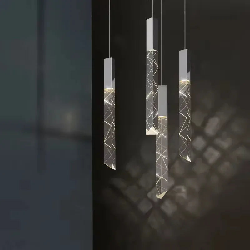Verthara Premium K9 Crystal LED Pendant Light for Stairs & Living Room