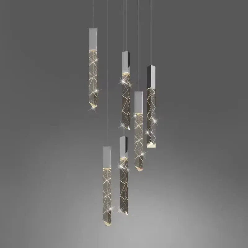 Verthara Premium K9 Crystal LED Pendant Light for Stairs & Living Room