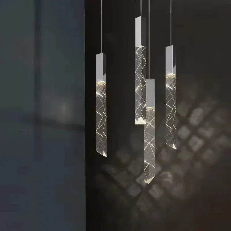 Verthara Premium K9 Crystal LED Pendant Light for Stairs & Living Room