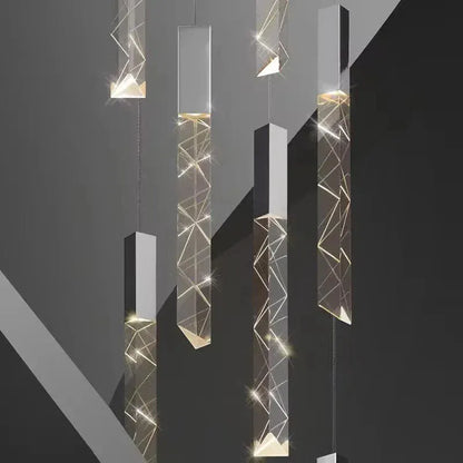 Verthara Premium K9 Crystal LED Pendant Light for Stairs & Living Room