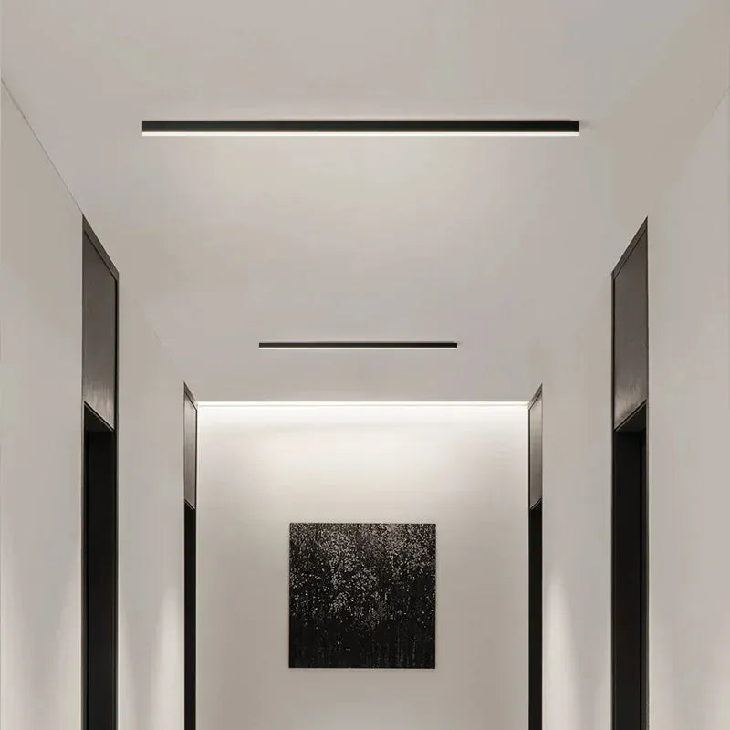 Verthara Premium LED Ceiling Light Fixture With Minimalist Design – Adjustable Brightness - Warm White - Indoor Use - Energy Efficient - Easy Installation Black L60cm / Cool light