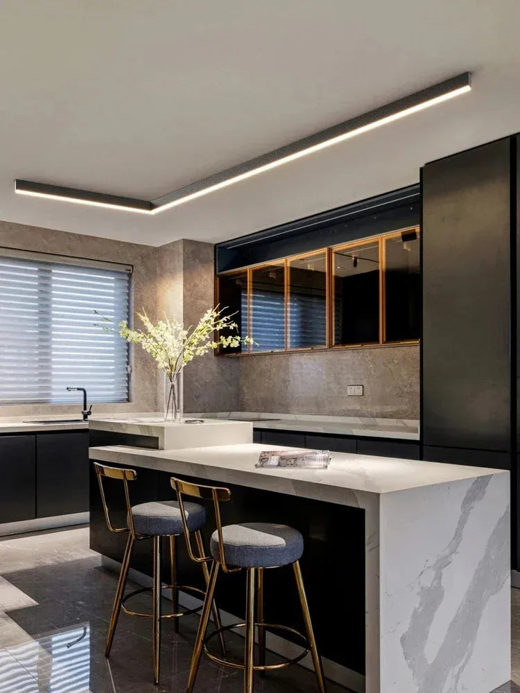 Verthara Premium LED Ceiling Light Fixture With Minimalist Design – Adjustable Brightness - Warm White - Indoor Use - Energy Efficient - Easy Installation White L120cm / Cool light