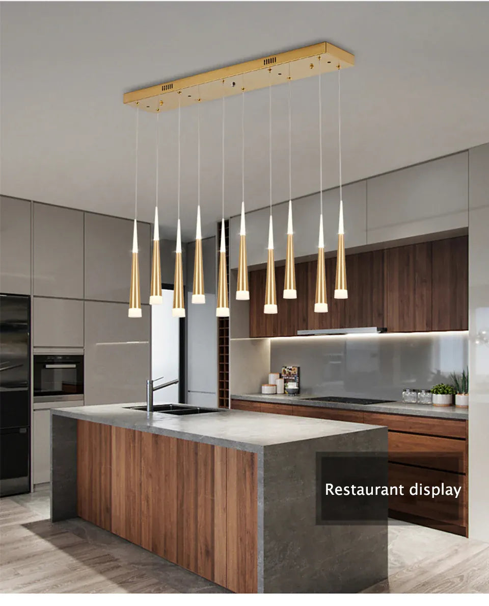 Verthara Premium LED Chandelier Lighting Gold/Black/Coffe/Silver Staircase Long Pendant Lamp Duplex Building Villa Attic Adjustable Hanging Light