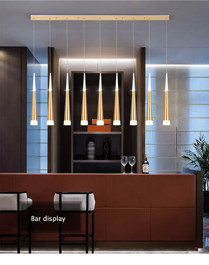 Verthara Premium LED Chandelier Lighting Gold/Black/Coffe/Silver Staircase Long Pendant Lamp Duplex Building Villa Attic Adjustable Hanging Light