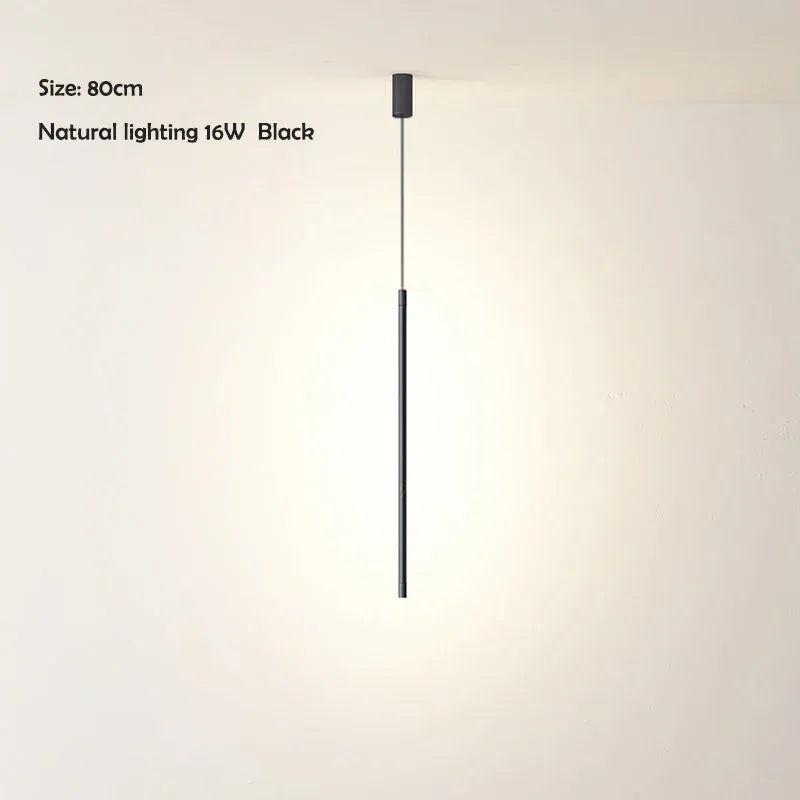 Verthara Premium LED Chandelier With Long Hanging Line - Modern Design - Indoor Lighting - Metal And Glass - Warm White - Energy Efficient 80cm natural light